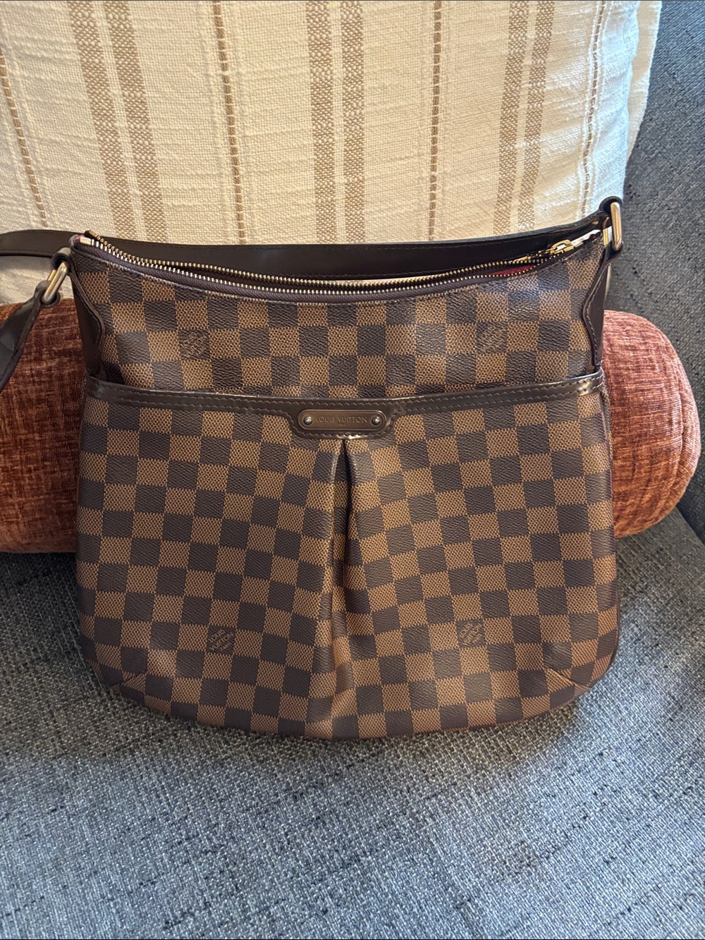 Louis Vuitton Damier Ebene Checkerboard Brown Shoulder Hobo